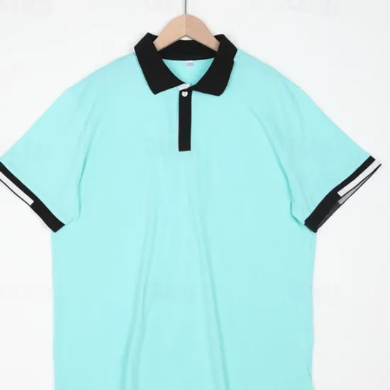 Best OUKU Men's Polo Shirts Sports Polo Shirts Casual Sports Ribbed Polo Collar Short Sleeve Fashion Basic Solid Color Classic Style Summer Regular Fit Black White Light Green Red Light Blue Polo Shirts