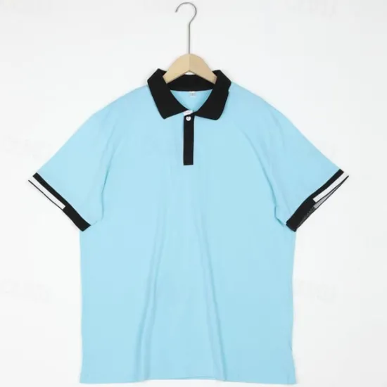 Best OUKU Men's Polo Shirts Sports Polo Shirts Casual Sports Ribbed Polo Collar Short Sleeve Fashion Basic Solid Color Classic Style Summer Regular Fit Black White Light Green Red Light Blue Polo Shirts