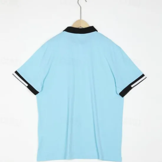 Best OUKU Men's Polo Shirts Sports Polo Shirts Casual Sports Ribbed Polo Collar Short Sleeve Fashion Basic Solid Color Classic Style Summer Regular Fit Black White Light Green Red Light Blue Polo Shirts