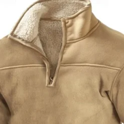 Online OUKU Men's Polo Sweatshirt Polar Fleece Quarter Zip Sweatshirt Half Zip Plain Pocket Sports & Outdoor Daily Holiday Polyester Streetwear Basic Casual Winter Autumn / Fall Clothing Apparel Hoodies Khaki