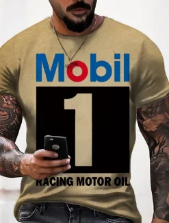 Outlet OUKU Men's Premium Garage Shop T shirt Tee Retro Shirts Short Sleeve T shirt 3D Print Crew Neck Shirt Vintage Designer Sportswear Casual Daily Summer Clothing Apparel