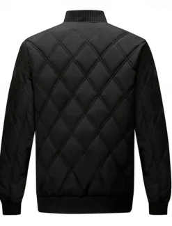 Best OUKU Men's Puffer Jacket Bomber Jacket Padded Zipper Pocket Polyster Pocket Outdoor Date Casual Daily Regular Fashion Casual Thermal Warm Windproof Winter Plain Dark Grey Black Puffer Jacket