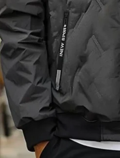 Online OUKU Men's Puffer Jacket Padded Pocket Full Zip Christmas Outdoor Street Regular Neutral Fashion Daily Winter Solid Color Black Gray Puffer Jacket