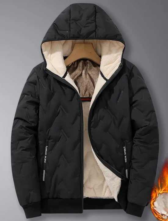 Online OUKU Men's Puffer Jacket Padded Pocket Full Zip Christmas Outdoor Street Regular Neutral Fashion Daily Winter Solid Color Black Gray Puffer Jacket