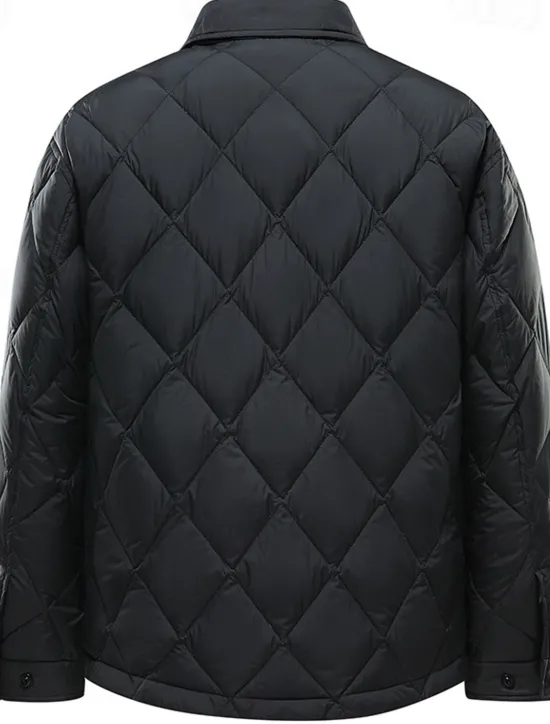 Sale OUKU Men's Puffer Jacket Quilted Jacket Padded Classic Style Polyster Pocket Outdoor Date Casual Daily Regular Fashion Casual Thermal Warm Windproof Winter Plain Black Green Puffer Jacket