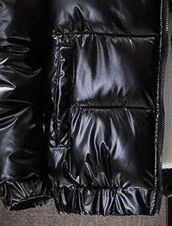Discount OUKU Men's Puffer Jacket Quilted Jacket Padded Cardigan Zipper Pocket Print Vacation Going out Weekend Outdoor Casual / Daily Winter Letter Silver Black Puffer Jacket