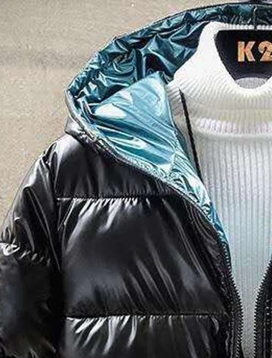 Discount OUKU Men's Puffer Jacket Quilted Jacket Padded Cardigan Zipper Pocket Print Vacation Going out Weekend Outdoor Casual / Daily Winter Letter Silver Black Puffer Jacket