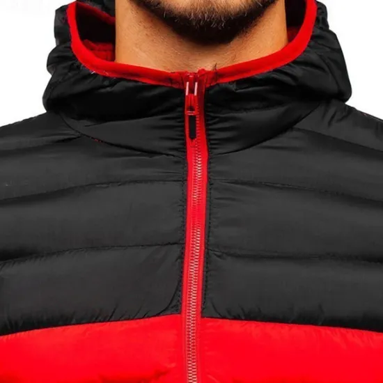 Sale OUKU Men's Puffer Jacket Quilted Jacket Transition Jacket Padded Jacket Pocket Polyster Fleece lined Vacation Daily Wear Date Regular Fashion Casual Comfortable Thermal Warm Fall & Winter Color Block