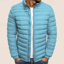 New OUKU Men's Puffer Jacket Transition Jacket Outdoor Classic Spring & Fall Polyester Windproof Lightweight Solid Color Light Blue Navy Big red Grass Green Vest