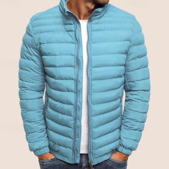 New OUKU Men's Puffer Jacket Transition Jacket Outdoor Classic Spring & Fall Polyester Windproof Lightweight Solid Color Light Blue Navy Big red Grass Green Vest