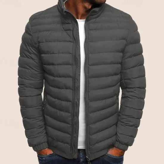 New OUKU Men's Puffer Jacket Transition Jacket Outdoor Classic Spring & Fall Polyester Windproof Lightweight Solid Color Light Blue Navy Big red Grass Green Vest
