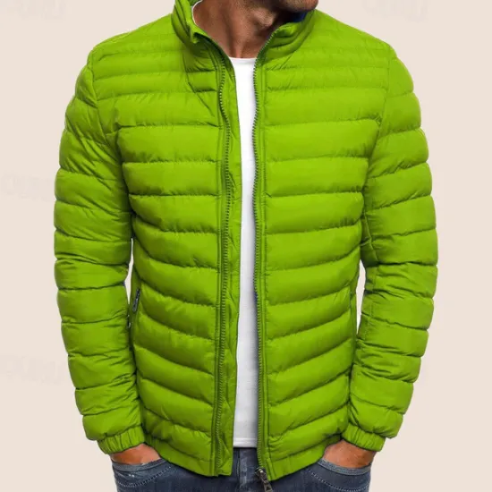 New OUKU Men's Puffer Jacket Transition Jacket Outdoor Classic Spring & Fall Polyester Windproof Lightweight Solid Color Light Blue Navy Big red Grass Green Vest