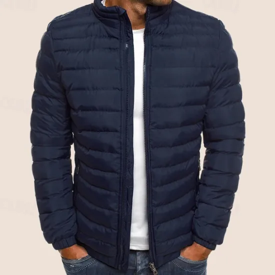 New OUKU Men's Puffer Jacket Transition Jacket Outdoor Classic Spring & Fall Polyester Windproof Lightweight Solid Color Light Blue Navy Big red Grass Green Vest