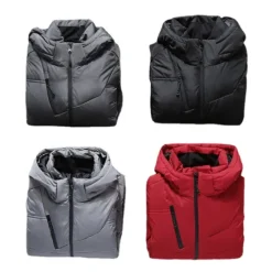 Outlet OUKU Men's Puffer Jacket Winter Autumn / Fall Down Thermal Warm Windproof Breathable Lightweight Black Red Dark Gray Vest