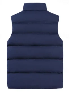 OUKU Men's Puffer Vest Daily Casual Fall & Winter Zipper Pocket Polyester Comfortable Plain Zipper Stand Collar Regular Fit Black Burgundy Khaki Dark Blue Vest