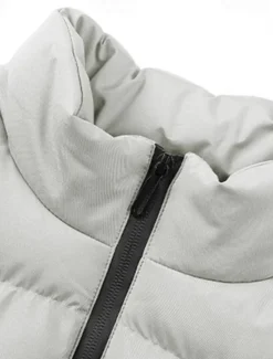 OUKU Men's Puffer Vest Daily Casual Fall & Winter Zipper Pocket Polyester Comfortable Plain Zipper Stand Collar Regular Fit Black Burgundy Khaki Dark Blue Vest