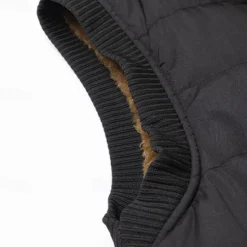 Discount OUKU Men's Puffer Vest Daily Casual Fall & Winter Pocket Polyester Warm Solid Color Zipper Stand Collar Regular Fit Black Dark Navy Blue Khaki Vest