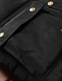 New OUKU Men's Puffer Vest Fleece Vest Gilet Daily Date Vacation Fashion Casual Fall & Winter Pocket Polyester Warm Comfortable Solid Color Hidden Buttoned Front Stand Collar Regular Fit Black Blue Army Green