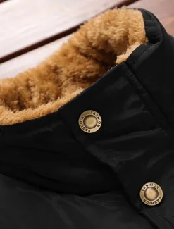 New OUKU Men's Puffer Vest Fleece Vest Gilet Daily Date Vacation Fashion Casual Fall & Winter Pocket Polyester Warm Comfortable Solid Color Hidden Buttoned Front Stand Collar Regular Fit Black Blue Army Green
