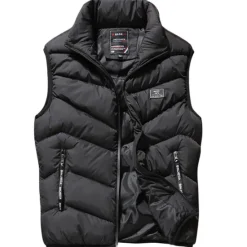 Outlet OUKU Men's Puffer Vest Gilet Hiking Thermal Warm Packable Breathable Winter Autumn / Fall Solid Color Black Red Navy Blue Gray Puffer Jacket