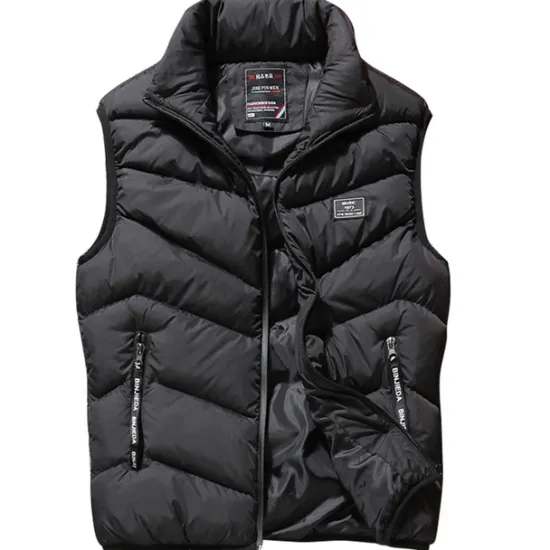 Outlet OUKU Men's Puffer Vest Gilet Hiking Thermal Warm Packable Breathable Winter Autumn / Fall Solid Color Black Red Navy Blue Gray Puffer Jacket