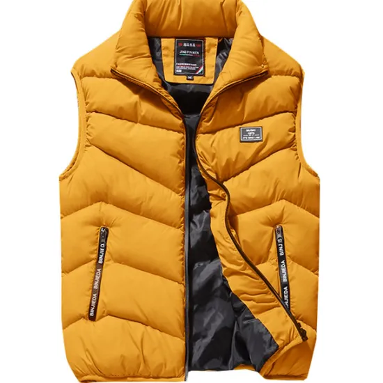 Outlet OUKU Men's Puffer Vest Gilet Hiking Thermal Warm Packable Breathable Winter Autumn / Fall Solid Color Black Red Navy Blue Gray Puffer Jacket