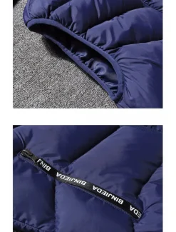 Online OUKU Men's Puffer Vest Gilet Quilted Vest Cardigan Outdoor Street Daily Going out Streetwear Sporty Fall Winter Pocket Full Zip Polyester Warm Breathable Solid Color Zipper Turndown Regular Fit Black