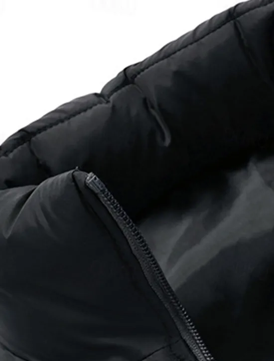 Sale OUKU Men's Puffer Vest Gilet Quilted Vest Daily Date Vacation Fashion Casual Fall & Winter Zipper Pocket Polyester Warm Comfortable Color Block Zipper Stand Collar Regular Fit Orange Light Grey Dark Gray