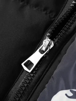 Online OUKU Men's Puffer Vest Hoodie Vest Padded Gilet Quilted Vest Daily Date Vacation Fashion Casual Fall & Winter Pocket Polyester Warm Comfortable Graphic Zipper Hooded Regular Fit Black White Blue Gray Vest