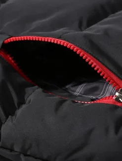 New OUKU Men's Puffer Vest Hoodie Vest Padded Gilet Quilted Vest Daily Date Vacation Fashion Casual Fall & Winter Pocket Polyester Warm Comfortable Color Block Zipper Hooded Regular Fit Black Red Army Green