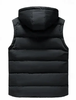 Best OUKU Men's Puffer Vest Padded Vest Gilet Quilted Vest Daily Date Vacation Fashion Casual Fall & Winter Pocket Polyester Warm Comfortable Plain Zipper Hooded Regular Fit Black Yellow Red Green Vest