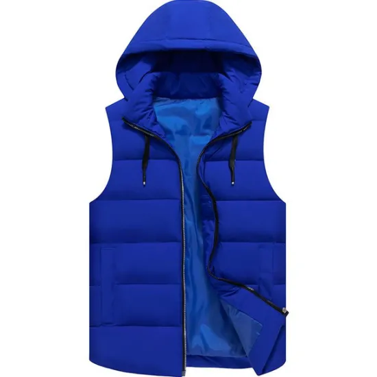 Sale OUKU Men's Puffer Vest Thermal Warm Breathable Lightweight Winter Autumn / Fall Solid Color Black White Red Blue Puffer Jacket