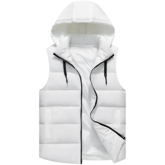 Sale OUKU Men's Puffer Vest Thermal Warm Breathable Lightweight Winter Autumn / Fall Solid Color Black White Red Blue Puffer Jacket