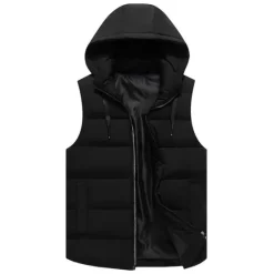 Sale OUKU Men's Puffer Vest Thermal Warm Breathable Lightweight Winter Autumn / Fall Solid Color Black White Red Blue Puffer Jacket