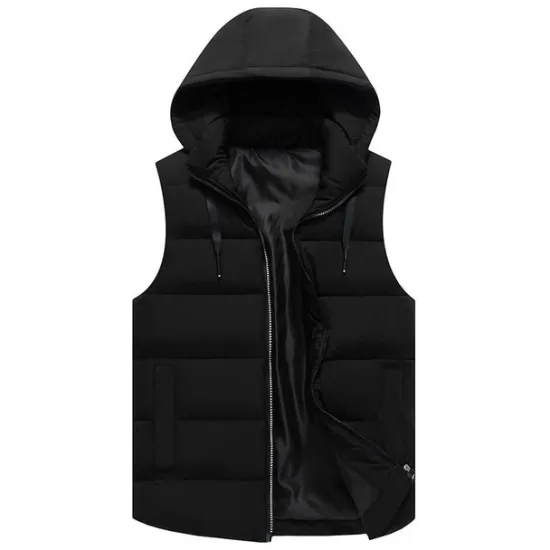 Sale OUKU Men's Puffer Vest Thermal Warm Breathable Lightweight Winter Autumn / Fall Solid Color Black White Red Blue Puffer Jacket