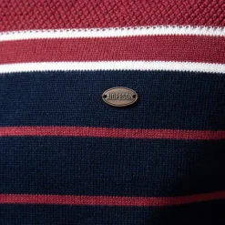 Outlet OUKU Men's Pullover Sweater Jumper Ribbed Knit Regular Tops Color Block Striped Crew Neck Knitwear Daily Outdoor Vacation Clothing Apparel Spring Fall Wine Navy Blue S M L