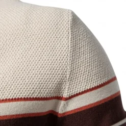 Outlet OUKU Men's Pullover Sweater Jumper Ribbed Knit Regular Tops Color Block Striped Crew Neck Knitwear Daily Outdoor Vacation Clothing Apparel Spring Fall Wine Navy Blue S M L