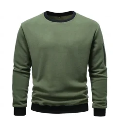 New OUKU Men's Pullover Wine Red Black Light Green Army Green Blue Round Neck Plain Sports & Outdoor Sports Streetwear non-printing Designer Basic Casual Winter Clothing Apparel Hoodies Sweatshirts