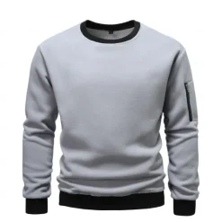 New OUKU Men's Pullover Wine Red Black Light Green Army Green Blue Round Neck Plain Sports & Outdoor Sports Streetwear non-printing Designer Basic Casual Winter Clothing Apparel Hoodies Sweatshirts