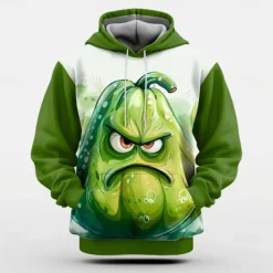 Online OUKU Men's Pumpkin Funny Hoodie Hoodies Sweatshirt Fashion Long Sleeve Crew Neck Fall Winter Designer Green