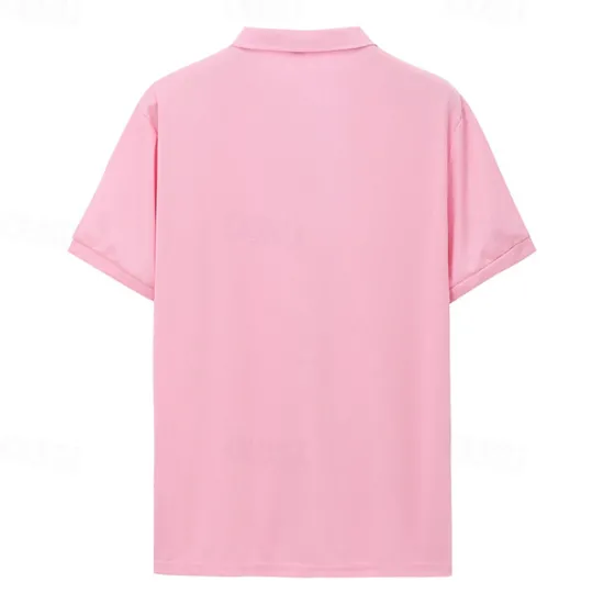 Online OUKU Men's Quarter Zip Polo Golf Shirt Daily Holiday Turndown Short Sleeve Fashion Basic Plain Spring & Summer Regular Fit Light Blue Black White Pink Wine Navy Blue Quarter Zip Polo