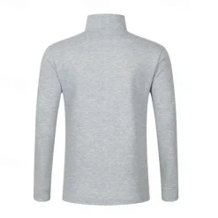 Best OUKU Men's Quarter Zip Polo Golf Shirt Daily Holiday Quarter Zip Long Sleeve Fashion Modern Plain Spring & Fall Regular Fit Black White Khaki Light Grey Dark Gray Quarter Zip Polo