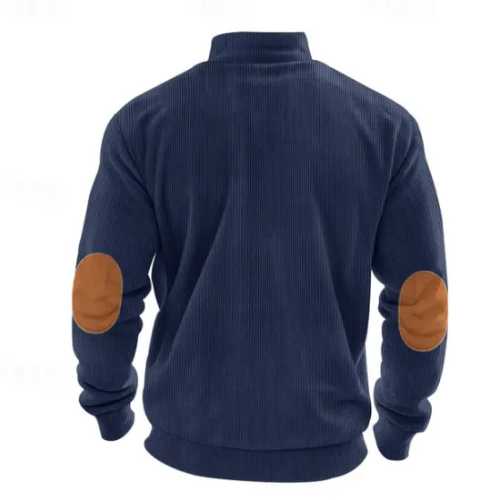 Online OUKU Men's Quarter Zip Polo Golf Shirt Daily Holiday Quarter Zip Long Sleeve Fashion Modern Color Block Patchwork Spring & Fall Regular Fit Navy Blue Light Grey Army Green Apricot Quarter Zip Polo