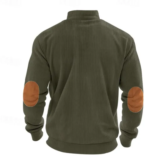 Online OUKU Men's Quarter Zip Polo Golf Shirt Daily Holiday Quarter Zip Long Sleeve Fashion Modern Color Block Patchwork Spring & Fall Regular Fit Navy Blue Light Grey Army Green Apricot Quarter Zip Polo