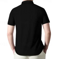 Outlet OUKU Men's Quarter Zip Polo Golf Shirt Daily Holiday Quarter Zip Short Sleeve Fashion Basic Plain Summer Regular Fit Black White Wine Navy Blue Khaki Quarter Zip Polo