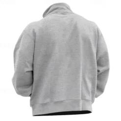 New OUKU Men's Quarter Zip Polo Golf Shirt Daily Holiday Quarter Zip Long Sleeve Fashion Modern Plain Spring & Fall Regular Fit Black White Wine Red Camel Light Grey Quarter Zip Polo