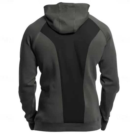 Best OUKU Men's Quarter Zip Sweatshirt Raglan Hoodie Tactical Hoodie Black Army Green Navy Blue Dark Gray Hooded Half Zip Color Block Patchwork Pocket Quarter Zip Work Sports & Outdoor Casual Streetwear Basic