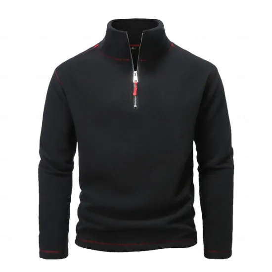 New OUKU Men's Quarter Zip Sweatshirt Black White Blue Green Dark Gray Standing Collar Plain Sports & Outdoor Sports Streetwear non-printing Designer Basic Casual Winter Clothing Apparel Hoodies Sweatshirts