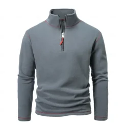 New OUKU Men's Quarter Zip Sweatshirt Black White Blue Green Dark Gray Standing Collar Plain Sports & Outdoor Sports Streetwear non-printing Designer Basic Casual Winter Clothing Apparel Hoodies Sweatshirts