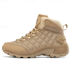 Outlet OUKU Men's Quilted Hiking Boots - Lightweight, Waterproof, Non-Slip Sole, High-Top Design, Ideal for Outdoor Adventures